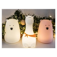 Rabbit & Friends Dotyková lampička medvídek s ovládáním | růžová