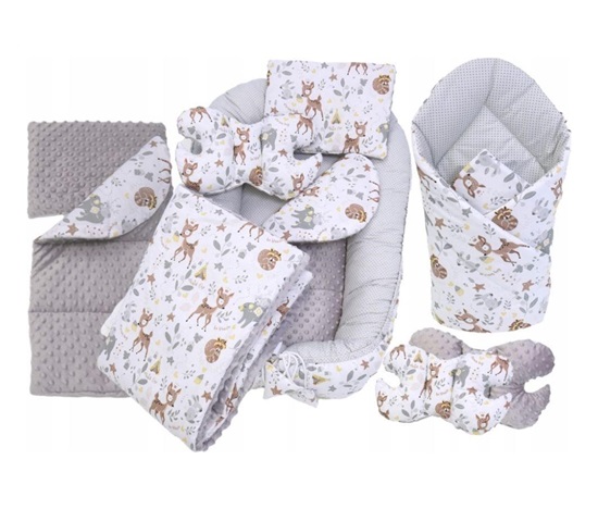 Set do postýlky - 7dílná sada Lesní zvířátka s teepee
