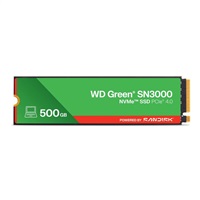 WD GREEN SSD 500GB SN3000 Powered by SanDisk, PCIe Gen4x4, M.2 2280, (R:5000/W:4100 MB/s)