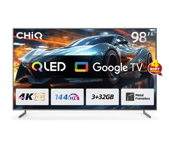 CHiQ U98F8TG TV 98", QLED, Smart Google, 144 Hz, Ultra HD, Dolby Audio, HDR 10