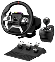 GENIUS Volant s pedály GX Gaming SpeedMaster X5 FF, Řadící páka, Drátový USB-C, vibrační, PC, PS4, Xbox One