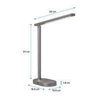 CONNECT IT Stolní LED lampa Shine, USB-A, šedá