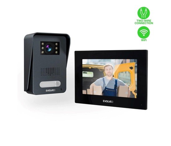 EVOLVEO DoorPhone AP1- 2 drátový videotelefon s aplikací, černá