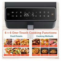 BAZAR - Cosori Dual Blaze 6.4L SMART horkovzdušná  fritéza + 5x špíz a gril. rošt, black - pošk. obal