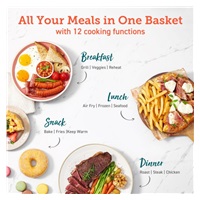 BAZAR - Cosori Dual Blaze 6.4L SMART horkovzdušná  fritéza + 5x špíz a gril. rošt, black - pošk. obal