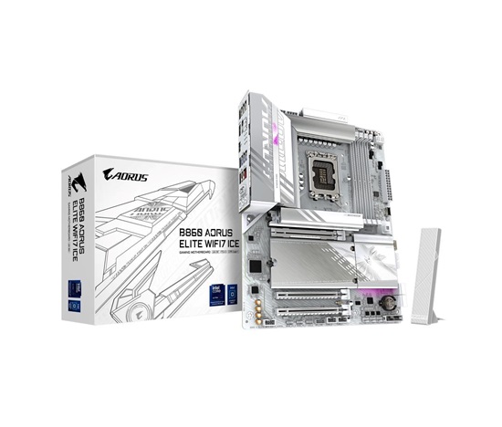 GIGABYTE MB Sc LGA1851 B860 AORUS ELITE WIFI7 ICE, Intel B860, 4xDDR5, 1xUSB4, 1xDP, 1xHDMI, WiFi, ATX