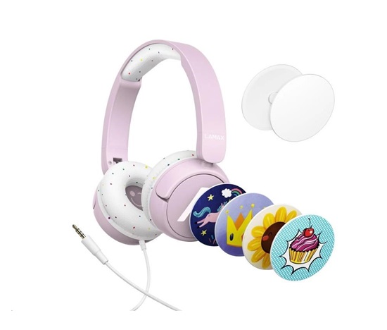 LAMAX SoundKid1 - náhlavní sluchátka - růžová