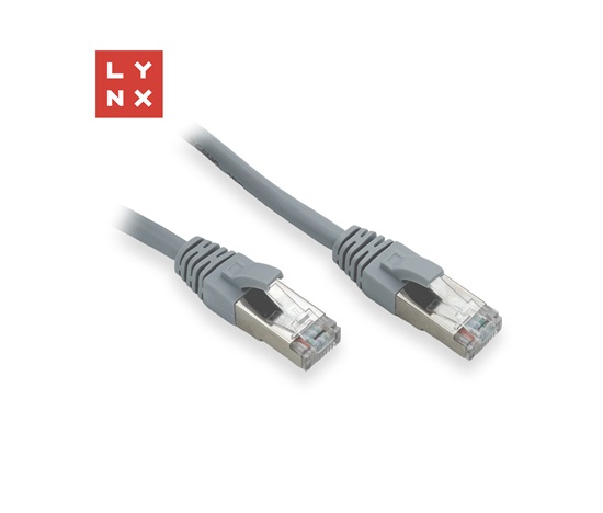 LYNX FTP patch kabel Cat5e PVC, CCA, 0,3m, šedý (balení obsahuje 10ks)