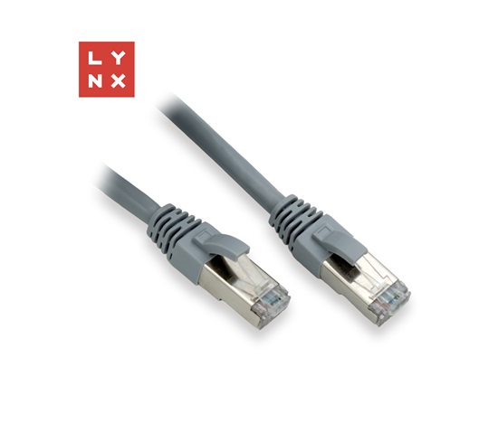 LYNX FTP patch kabel Cat6, PVC, 1m, šedý (balení obsahuje 10ks)