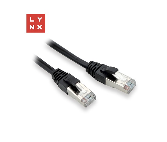 LYNX FTP patch kabel Cat5e PVC, CCA, 1m, černý (balení obsahuje 10ks)