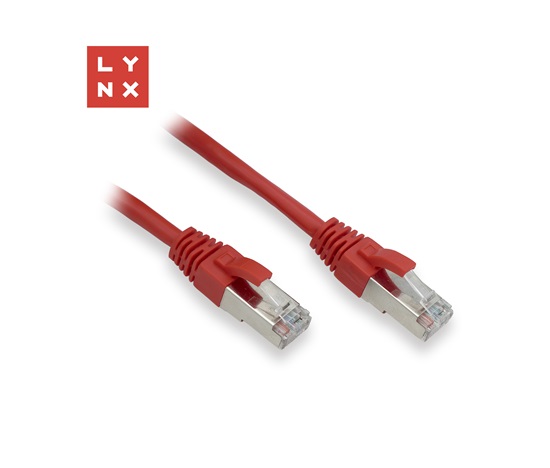 LYNX FTP patch kabel Cat5e PVC, CCA, 0,5m, červený (balení obsahuje 10ks)