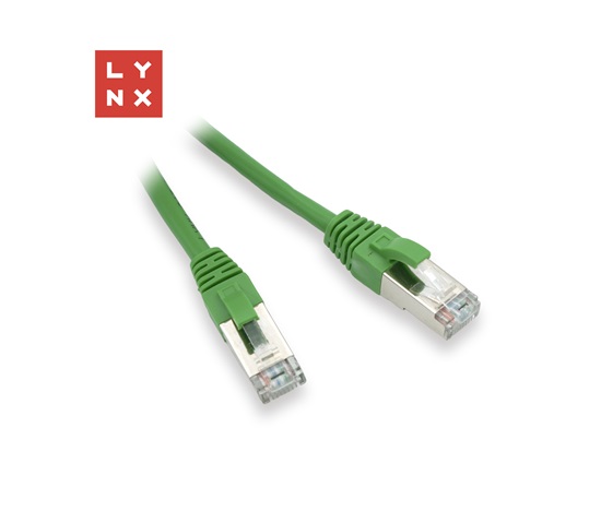 LYNX FTP patch kabel Cat5e PVC, CCA, 0,1m, zelený (balení obsahuje 10ks)