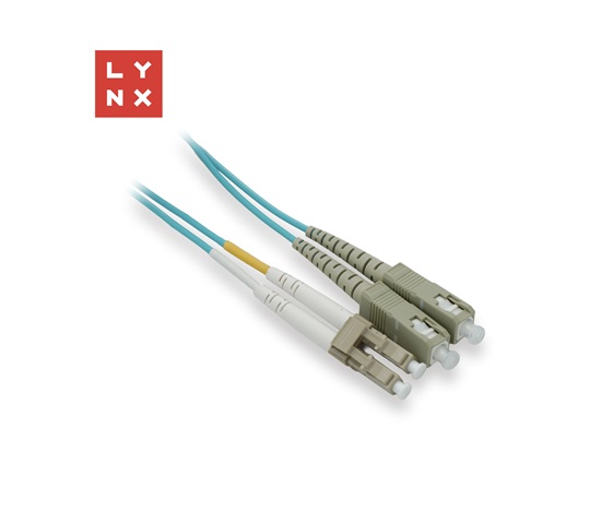 LYNX duplexní patch kabel MM, OM3, LC/SC, 50/125µm, 3m