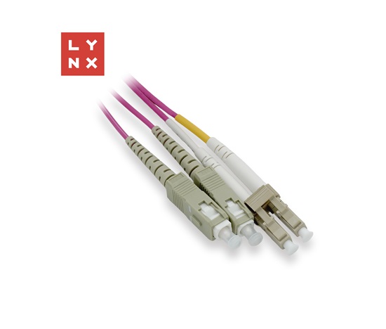 LYNX duplexní patch kabel MM, OM4, LC/SC, 50/125µm, 1m