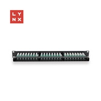 LYNX 19" patch panel  48-port, UTP Cat5e, 50µ, nestíněný, černý