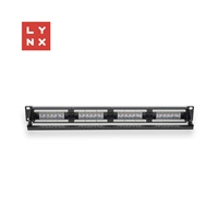 LYNX 19" patch panel  24-port, UTP Cat6, 50µ, nestíněný, černý