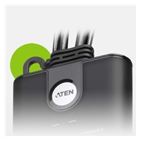 ATEN 2-port mini HDMI KVM USB, integrované kabely, tlačítko pro přepínání