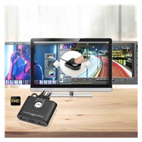 ATEN 2-port mini HDMI KVM USB, integrované kabely, tlačítko pro přepínání
