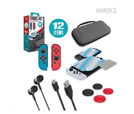 BAZAR - Armor3 Nintendo Switch/OLED Travel Kit - Poškozený obal (Komplet)