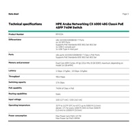 HPE Aruba Networking CX 6000 48G Class4 PoE 4SFP 740W Switch