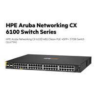 HPE Aruba Networking CX 6100 48G Class4 PoE 4SFP+ 370W Switch JL675A