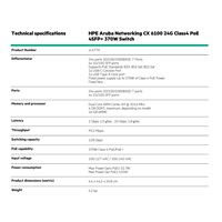 HPE Aruba Networking CX 6100 24G Class4 PoE 4SFP+ 370W Switch