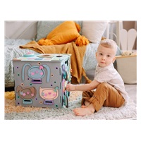 Activity board kostka XXL s LED - modrá