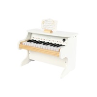 Dřevěné dětské piano - bílé