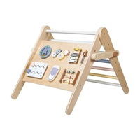 Montessori rostoucí Piklerové trojúhelník 3v1 s activity boardem a prknem 2v1 - pastel - 2. jakost