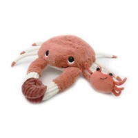 Plyšový krab - máma s miminkem, hnědooranžová
