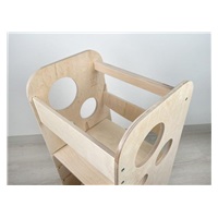 Rostoucí učící věž 3v1 Bublina Max 75 cm, přírodní (natur)