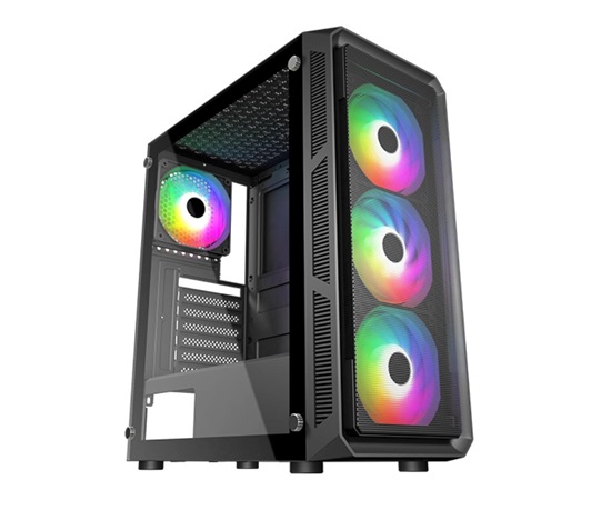 VeinX case HERMES MESH Mid Tower, ATX, 1xUSB 3.0, 2xUSB 2.0, 4x ARGB Fan, ARGB Controller, černá