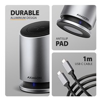 AXAGON HMC-WL9, USB 10Gbps hub s Qi, 3x USB-A, USB-C, HDMI & DP 4k/60Hz, RJ-45 GLAN, PD 100W, kábel USB-C 60cm