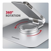 AXAGON STND-LR, hliníkový stojan pre notebooky 10„ - 17“ s nastaviteľnou výškou, uhlom a rotáciou o 360°