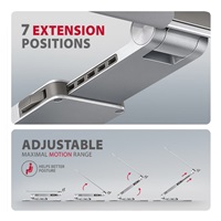 AXAGON STND-LR, hliníkový stojan pre notebooky 10„ - 17“ s nastaviteľnou výškou, uhlom a rotáciou o 360°