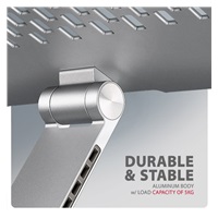 AXAGON STND-LR, hliníkový stojan pre notebooky 10„ - 17“ s nastaviteľnou výškou, uhlom a rotáciou o 360°