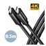 AXAGON BUCM32-CM05AB, SPEED+ kábel USB-C <-> USB-C, 0.5m, USB 20Gbps, PD 100W 5A, 4K HD, ALU, opletenie, čierny