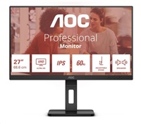 AOC MT IPS LCD WLED 27" U27E3UF - IPS panel, 3840x2160, 2xHDMI, DP, USB 3.2, repro, pivot