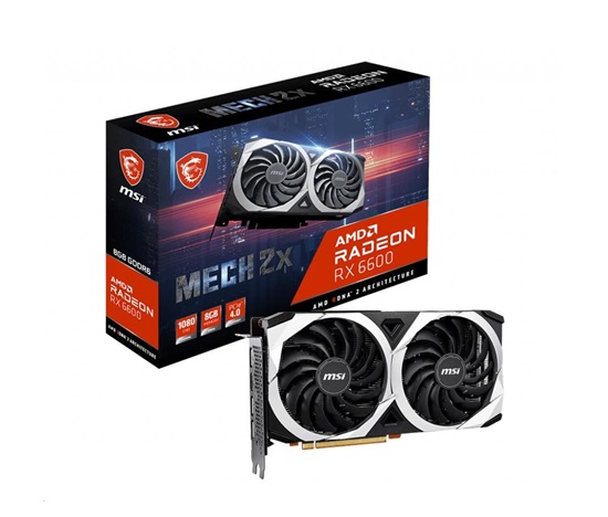 BAZAR - MSI VGA AMD Radeon RX 6600 MECH 2X 8G, RX 6600, 8GB GDDR6, 3xDP, 1xHDMI - Po opravě (Bez příšlušenství)