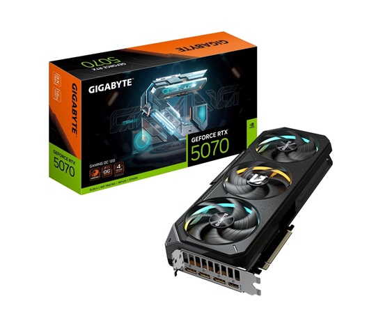 GIGABYTE VGA NVIDIA GeForce RTX 5070 GAMING OC 12G, 12G GDDR7, 3xDP, 1xHDMI