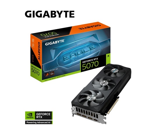 GIGABYTE VGA NVIDIA GeForce RTX 5070 EAGLE OC 12G, 12G GDDR7, 3xDP, 1xHDMI