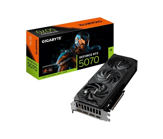 GIGABYTE VGA NVIDIA GeForce RTX 5070 WINDFORCE OC 12G, 12G GDDR7, 3xDP, 1xHDMI