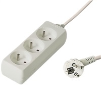PREMIUMCORD Predlžovací kábel 230V 10m, 3 zásuvky, biely