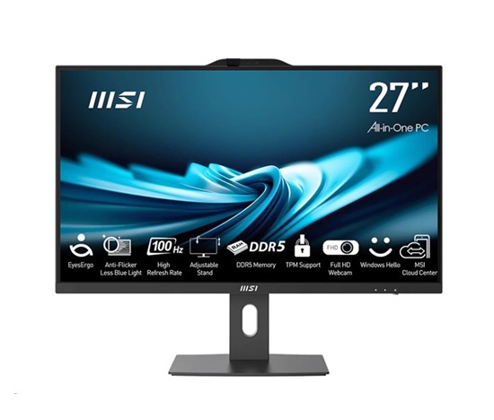 MSI PC AiO PRO AP272P 14M-886XEU, i7-14700, 27" FHD, Anti-Glare, Non-touch, 16GB, 1TB SSD, N/A, No OS, Black
