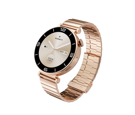 Garett Smartwatch ROSE zlatá, Solid steel