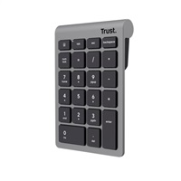TRUST Numerická klávesnice Xalas, Bezdrátová RF 2.4GHz, šedá