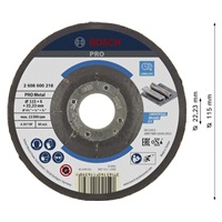 Bosch hrubovací kotouč PRO Metal, 115 × 6 × 22,23 mm, oSa