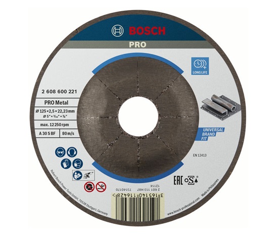 Bosch řezací kotouč PRO Metal, 125 × 2,5 × 22,23 mm, oSa
