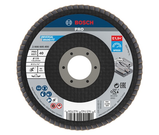 Bosch lamelový brusný kotouč PRO X571, 115 mm, G40