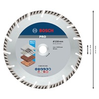 Bosch diamantový řezací kotouč PRO Multi Material, 230 × 22,23 mm, 10 ks
